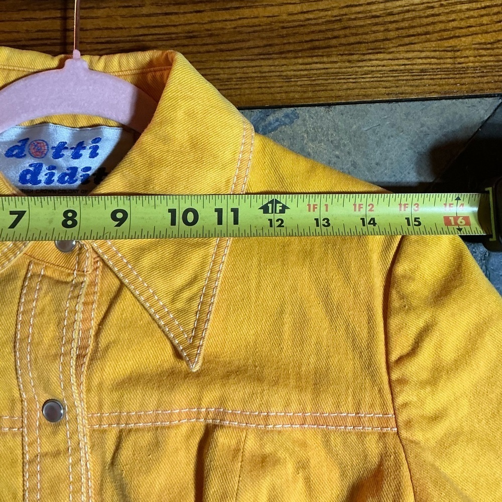 Vintage 1970’s Dotti Didit Festival Butterfly Embroidered Yellow Denim Jacket - Picture 8 of 13